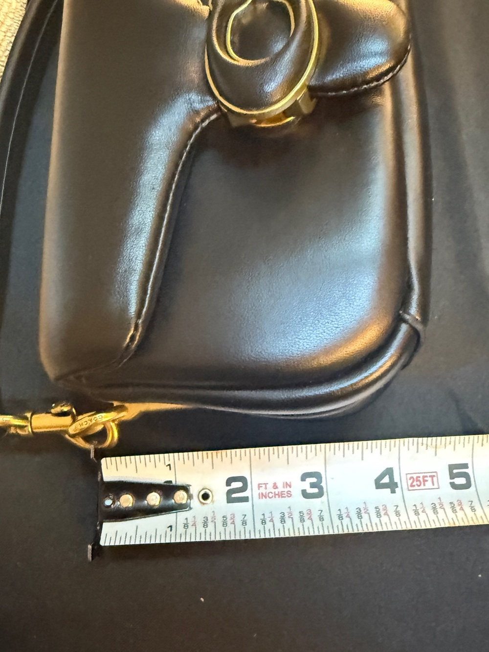 Coach Pillow Tabby Shoulder Bag 18 Black Leather Brass Hardware C3880 Like New - Picture 15 of 16